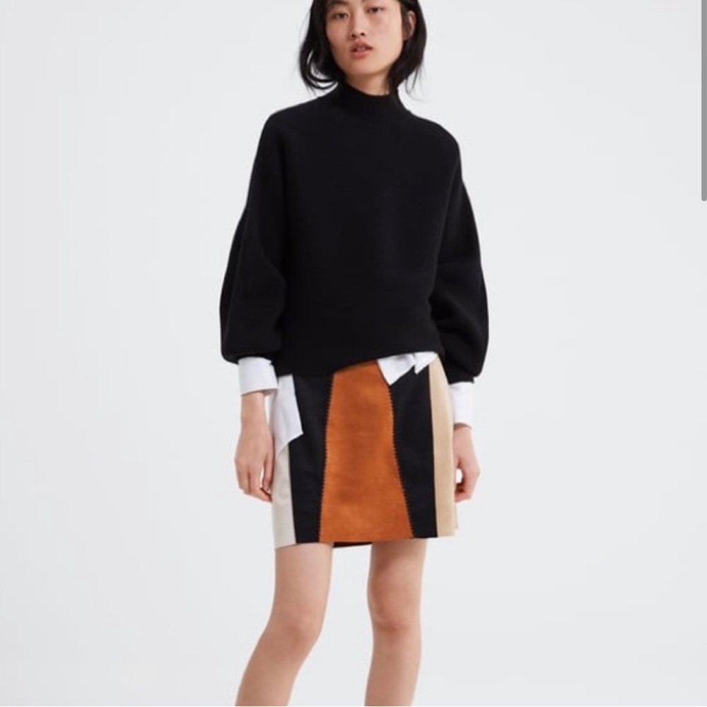 Zara faux suede mini skirt